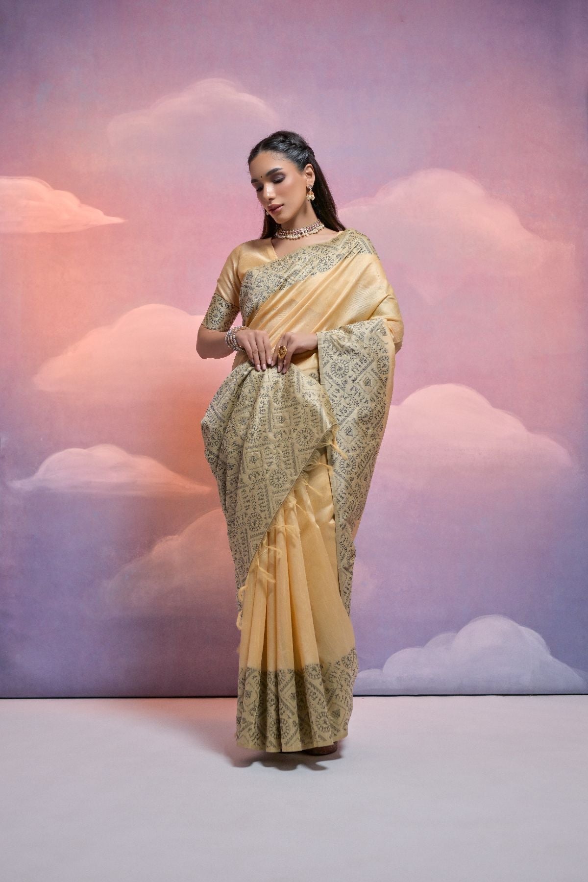 MySilkLove Maize Golden Banarasi Raw Silk Saree