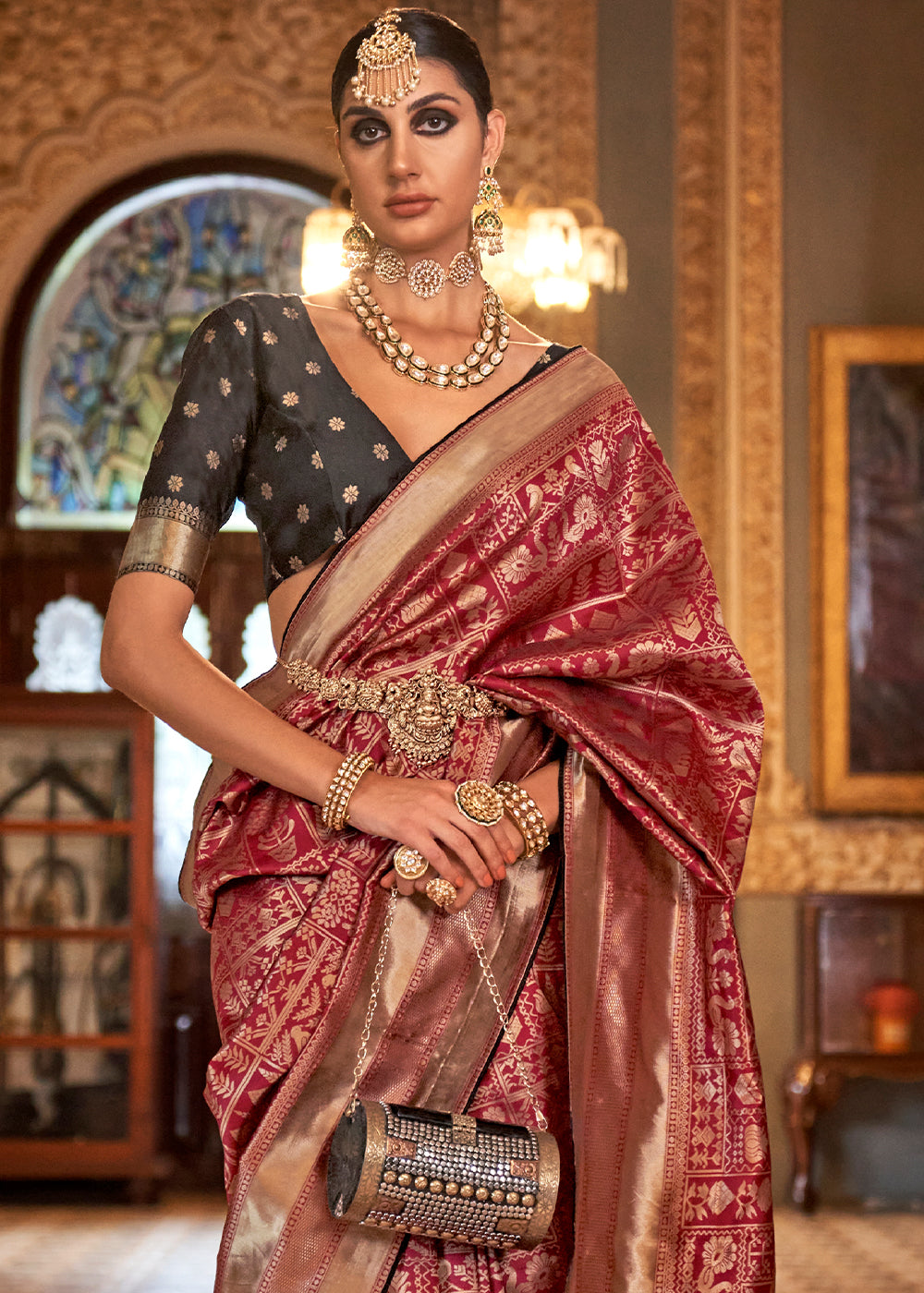 Buy MySilkLove Tosca Red Woven Patola Silk Saree Online