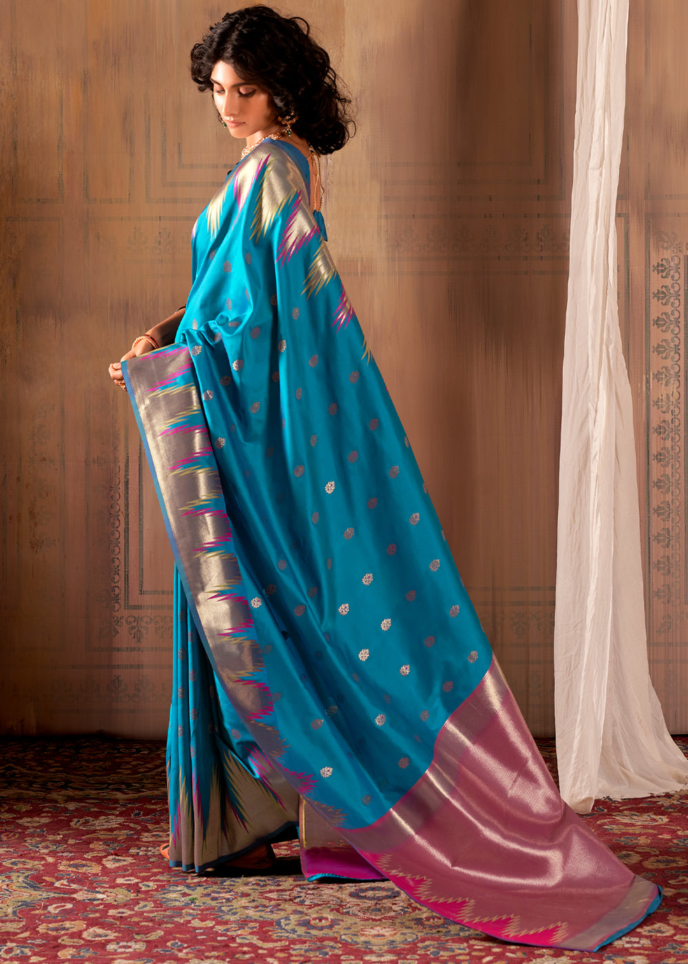 Buy MySilkLove Venice Blue Woven Banarasi Saree Online