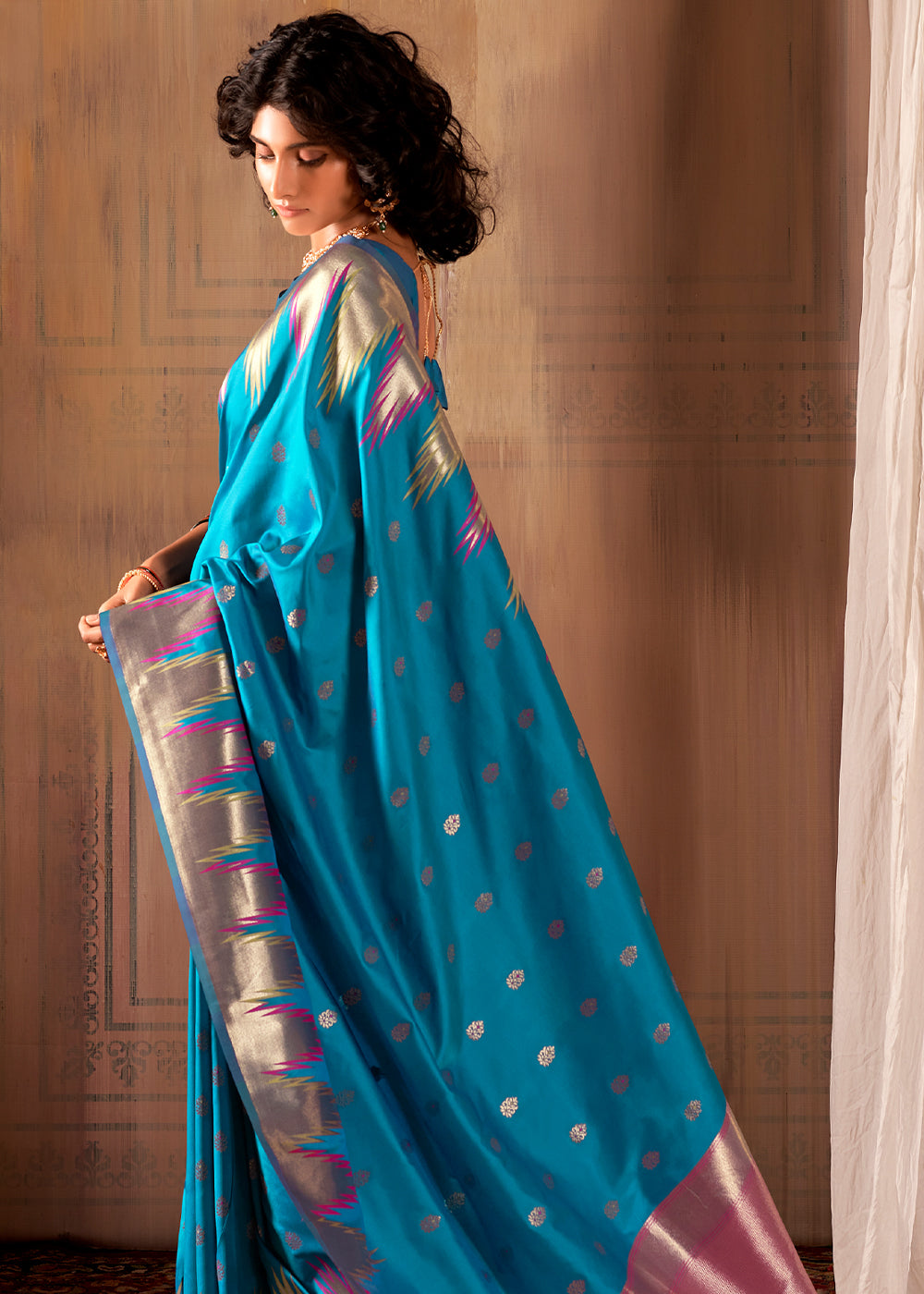 Buy MySilkLove Venice Blue Woven Banarasi Saree Online