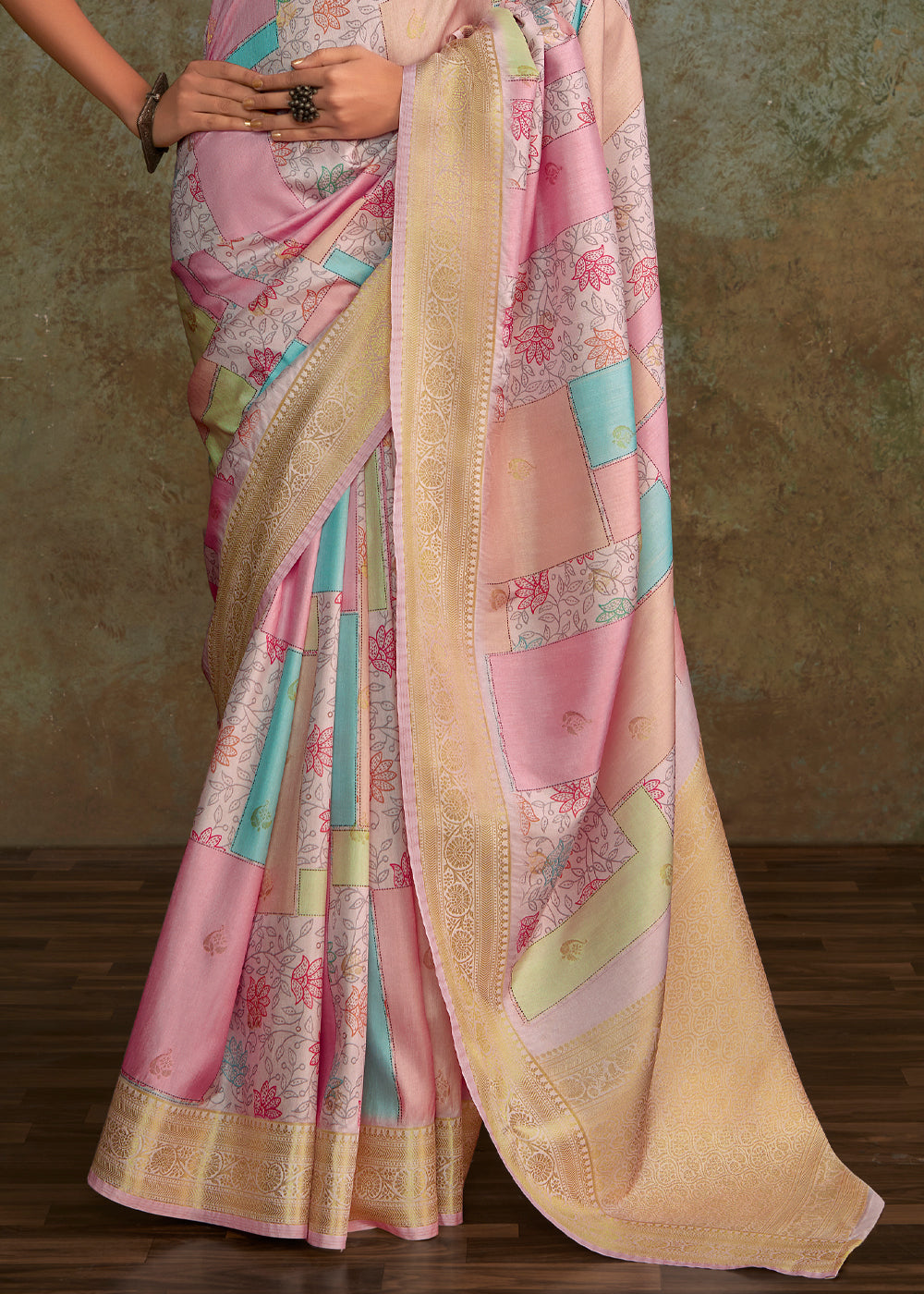 Buy MySilkLove Turkish Rose Pink Digital Printed Soft Silk Saree Online