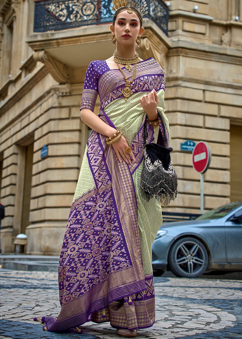 Purple Bandhani Silk Saree with Border – SHANGRILA DESIGNER