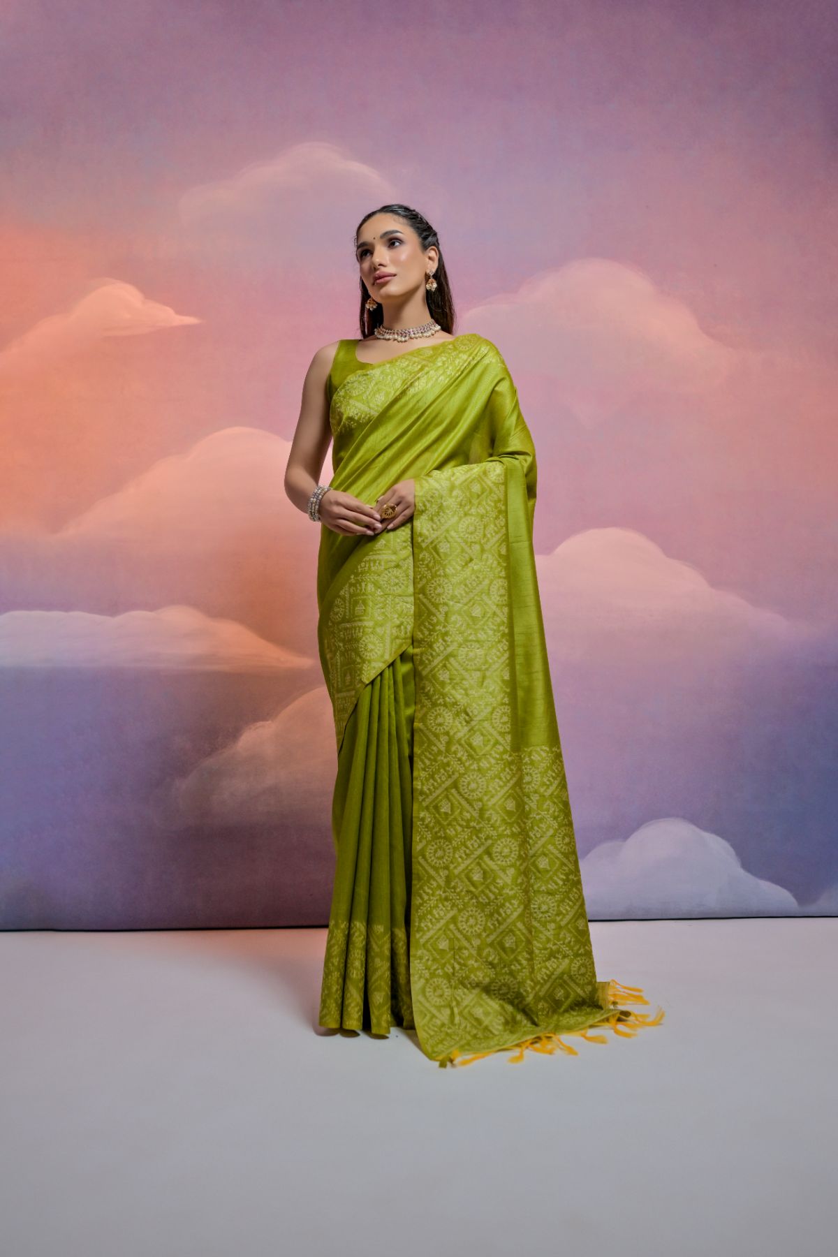 Buy MySilkLove Olive Green Banarasi Raw Silk Saree Online