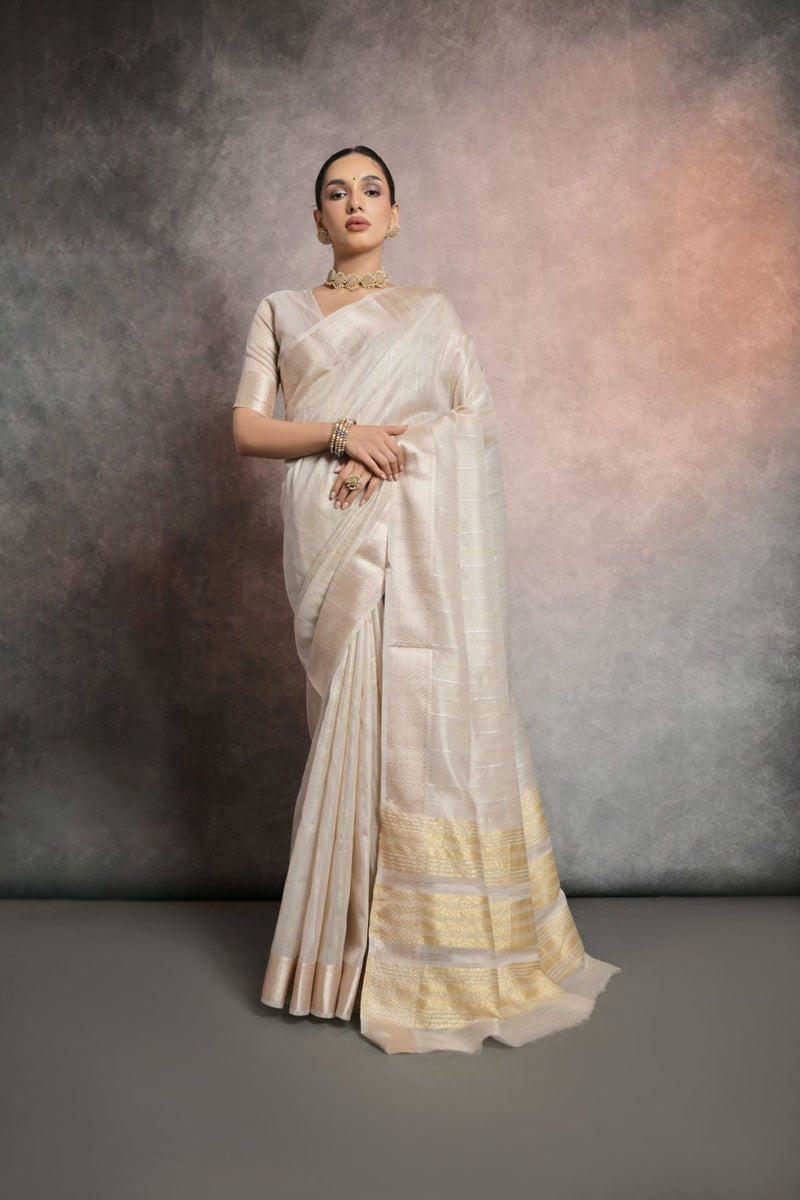 EE-V16394 White Pearl Matka Sari – sakhifashions