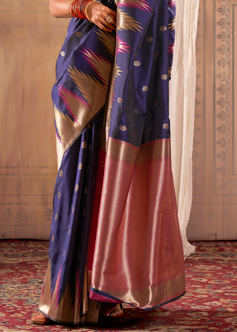 Buy MySilkLove Martinique Blue Woven Banarasi Saree Online