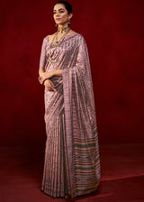 Eunry Purple Woven Tussar Silk Saree