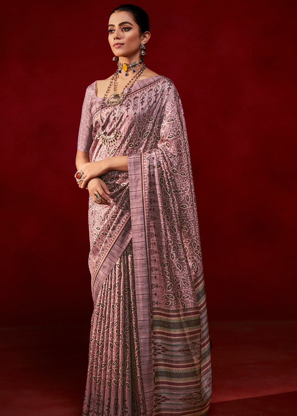 Buy MySilkLove Eunry Purple Woven Tussar Silk Saree Online