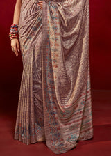 Spicy Mix Maroon Woven Tussar Silk Saree