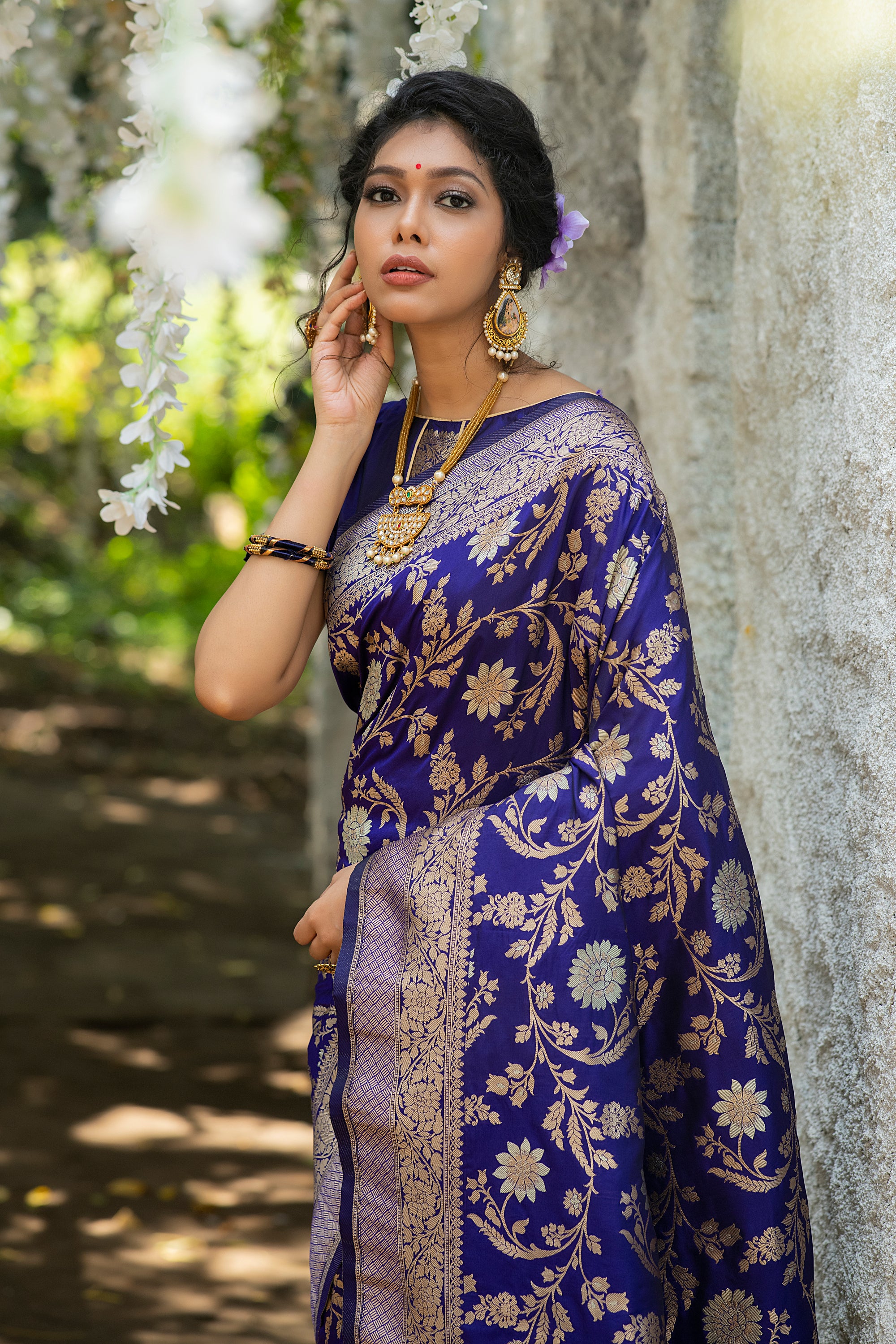 Buy MySilkLove Bossanova Blue Woven Banarasi Silk Saree Online