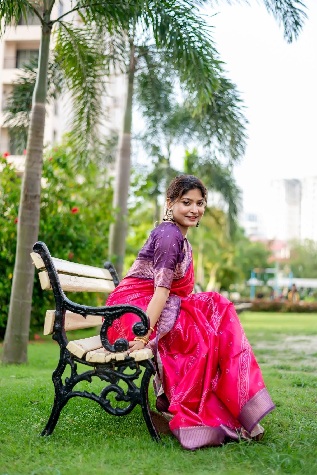 Buy MySilkLove Frostbite Pink Soft Silk Saree Online