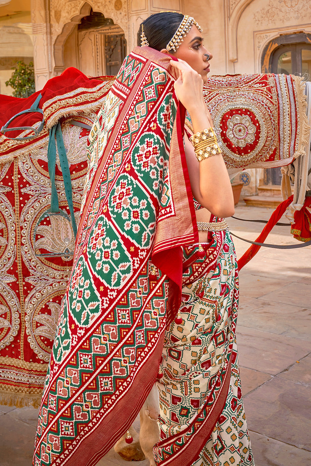 MySilkLove Mahogany Red Printed Patola Silk Saree