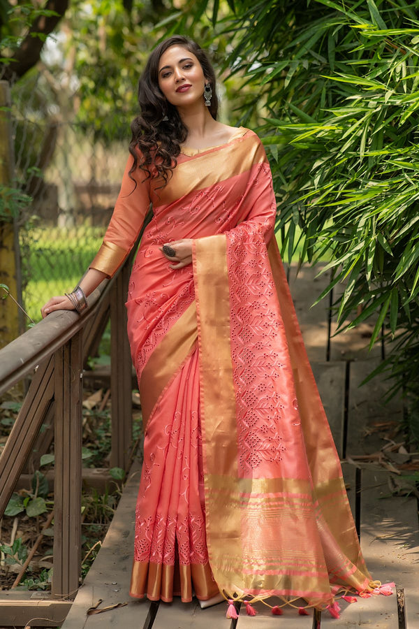 Dark Pink Silk Saree with Zari Weaving - Monastoor- Indian ethnical dress  collections with more than 1500+ fashionable indian traditional dresses and  ethnical jewelleries.