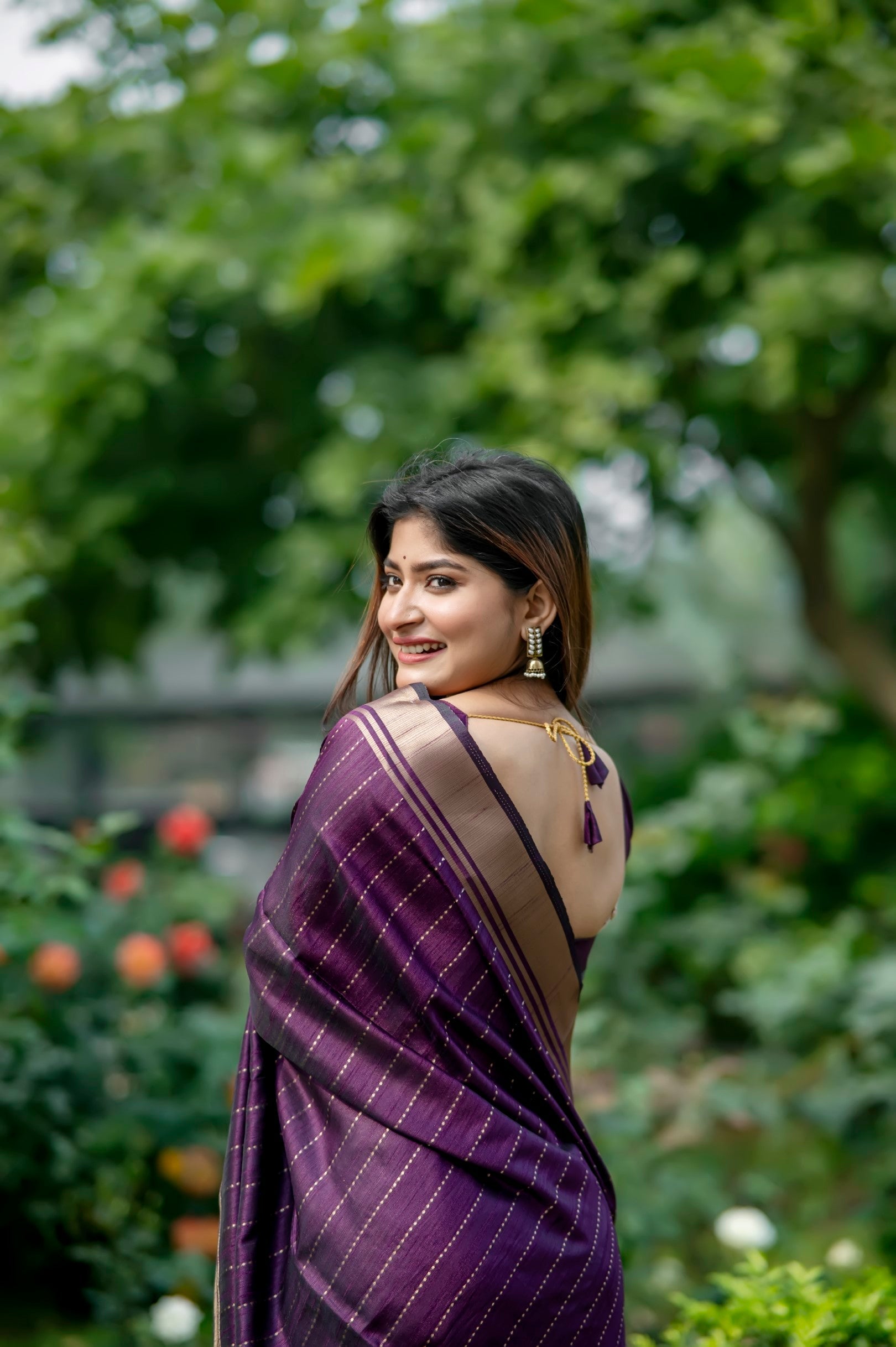 Buy MySilkLove Toledo Purple Woven Raw Silk Saree Online