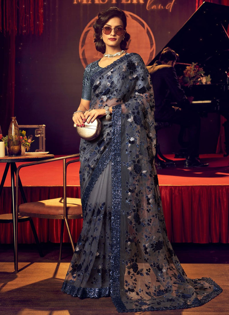 Party Wear Black Women Sarees, Buy Latest Party Black Online - Andaaz  Fashion