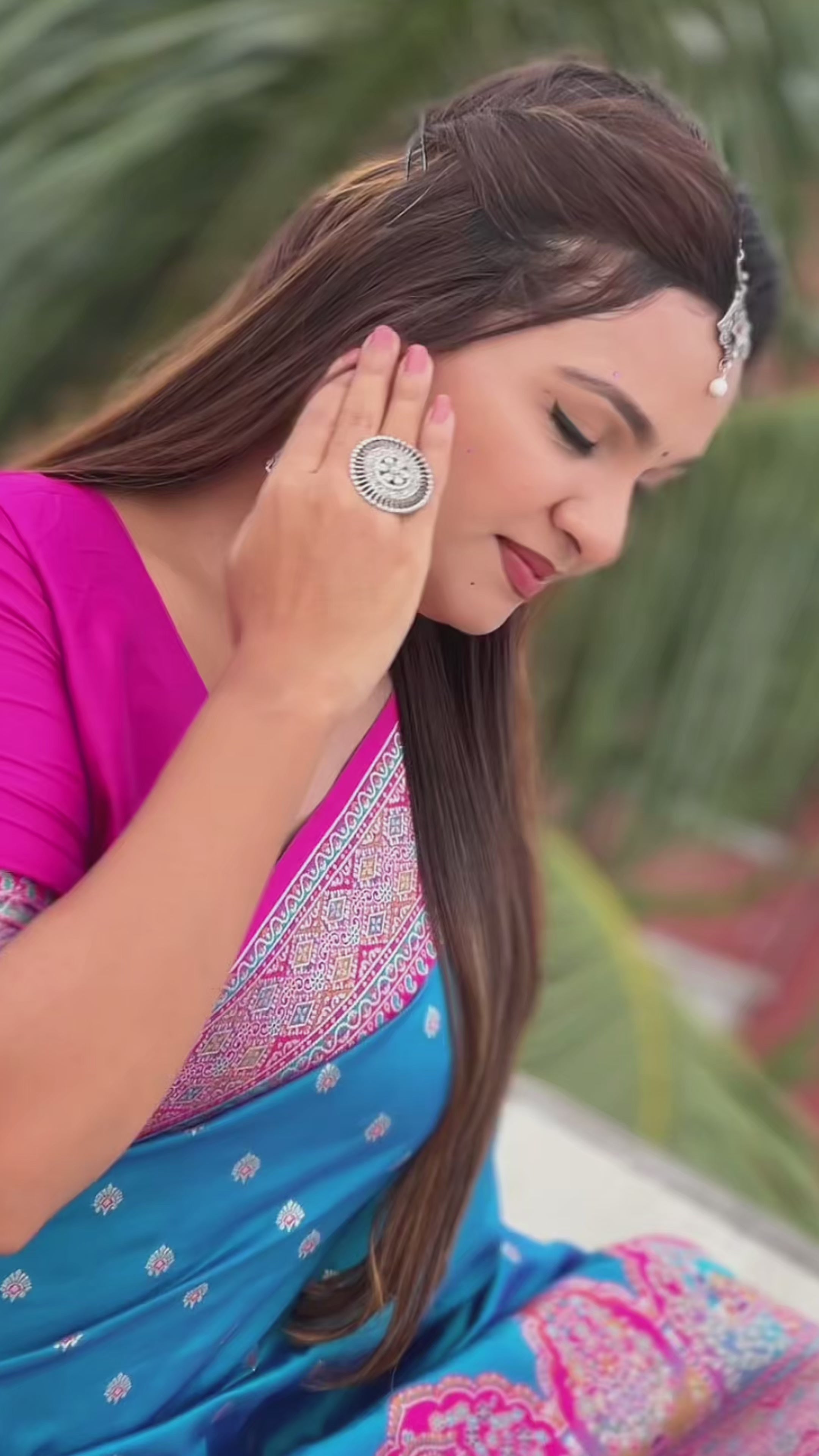 Buy MySilkLove Tiffany Blue Woven Banarasi Saree Online