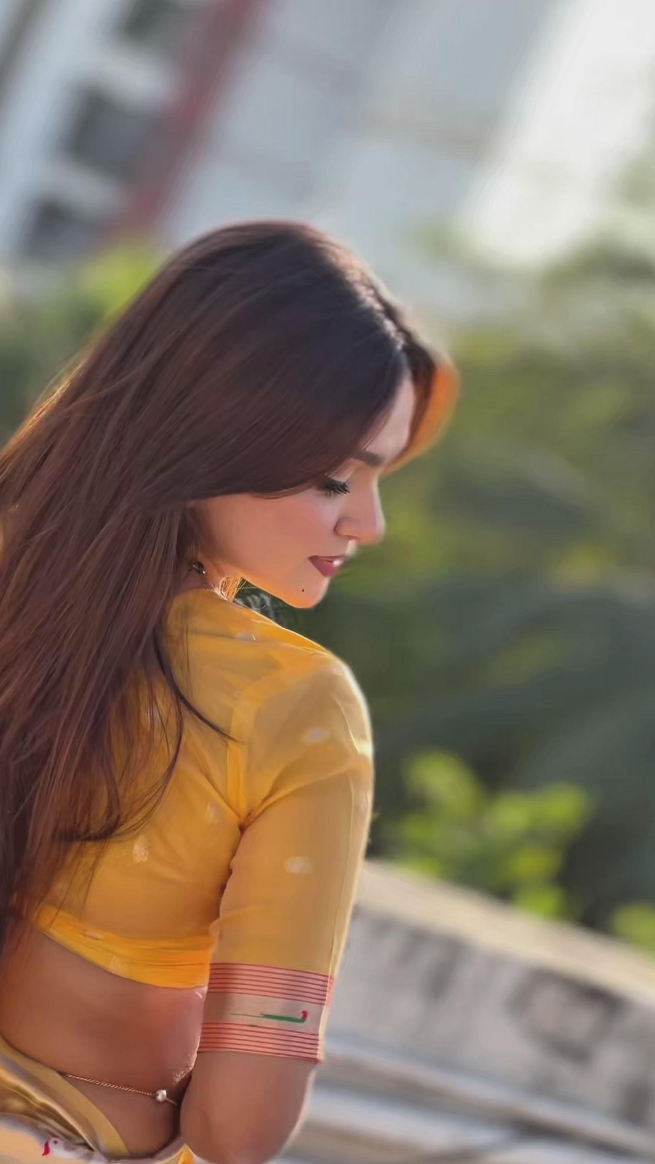 Buy MySilkLove Sunflower Yellow Organza Woven Paithani Saree Online