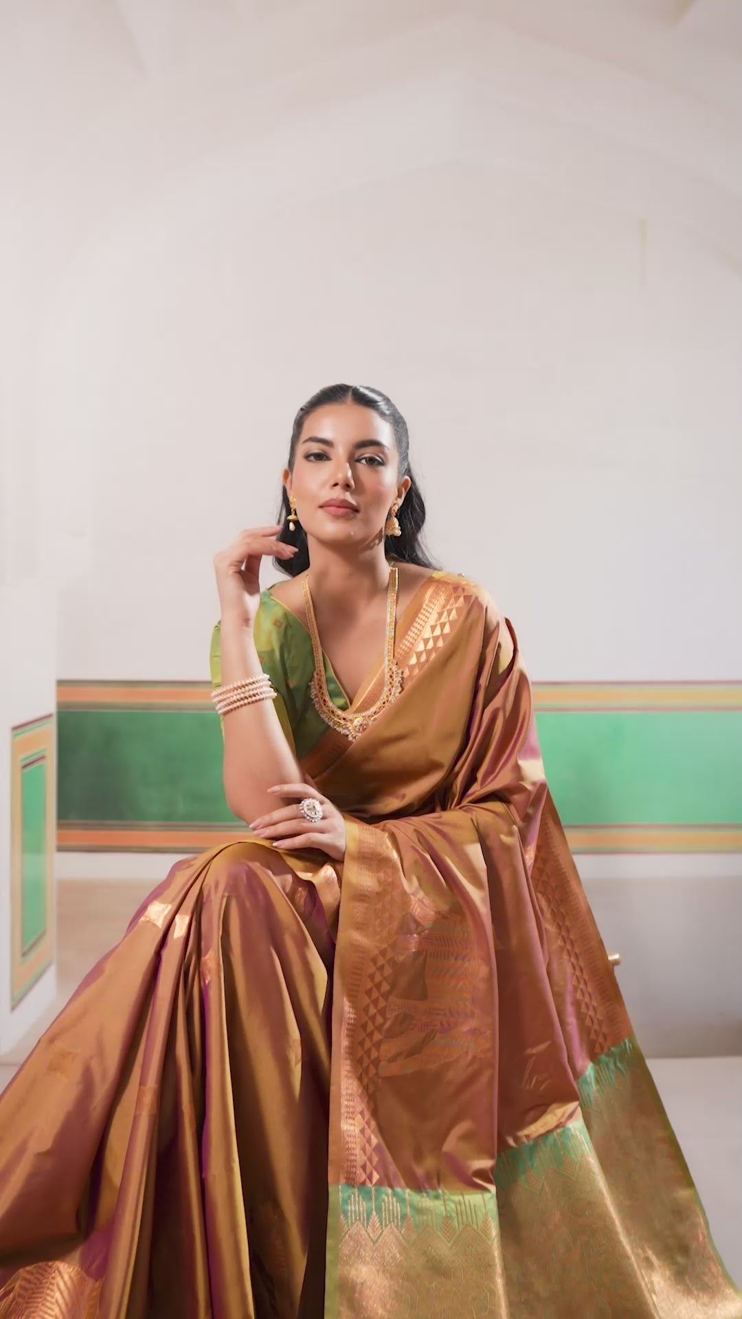 Buy MySilkLove Saddle Brown Banarasi Handloom Saree Online