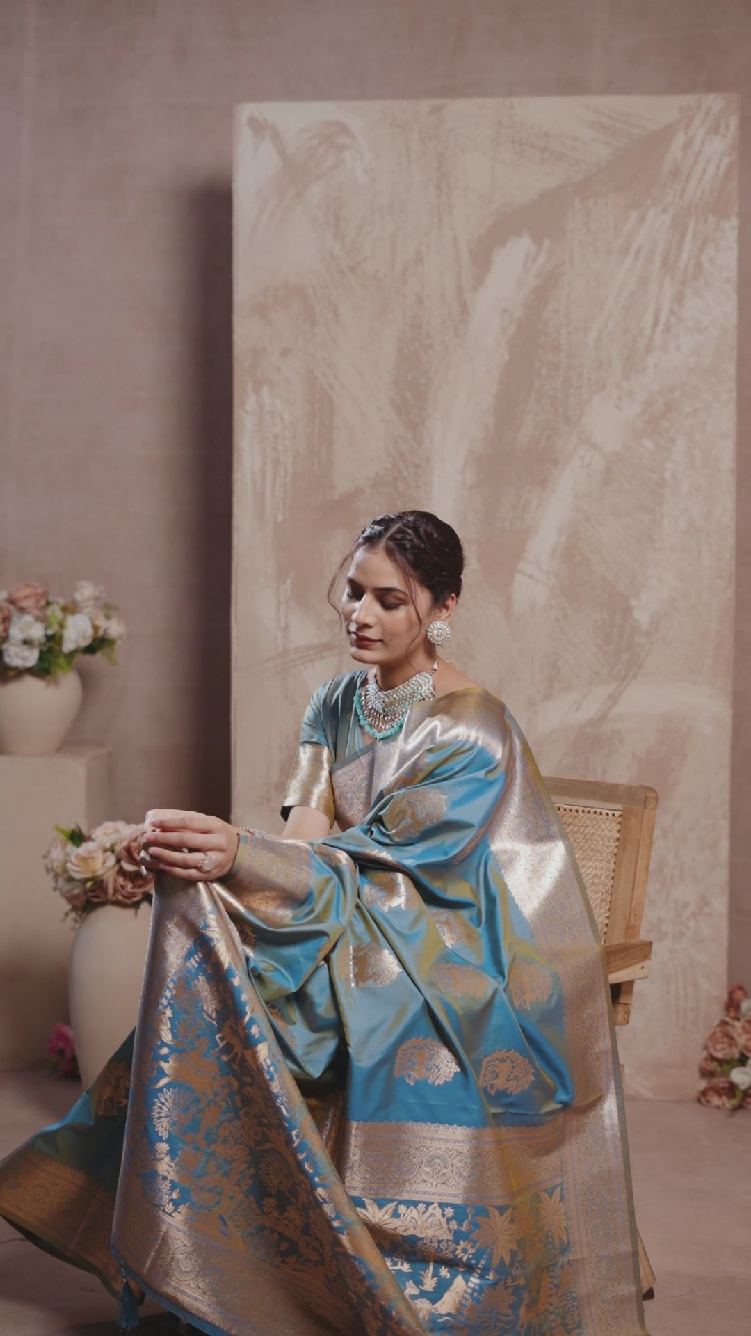 Buy MySilkLove Pigment Blue Woven Banarasi Soft Silk Saree Online