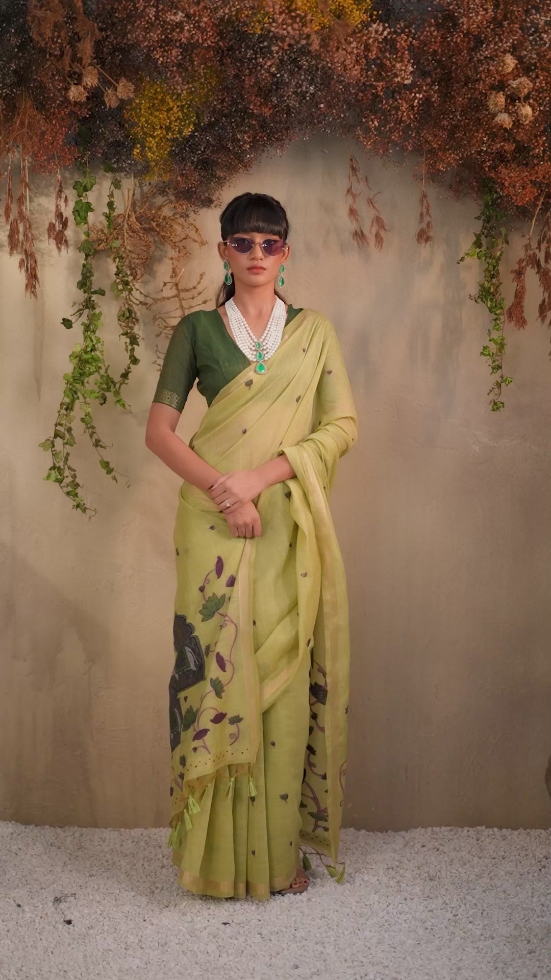 Buy MySilkLove Fern Green Handloom Cotton Saree Online