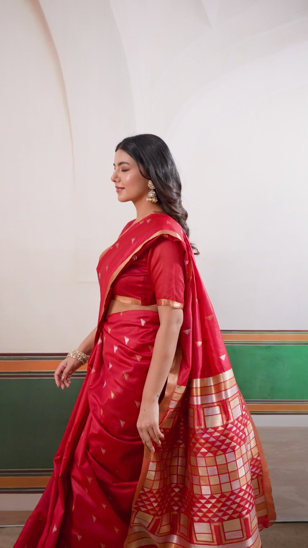 Buy MySilkLove Batorange Red Tussar Handloom Silk Saree Online