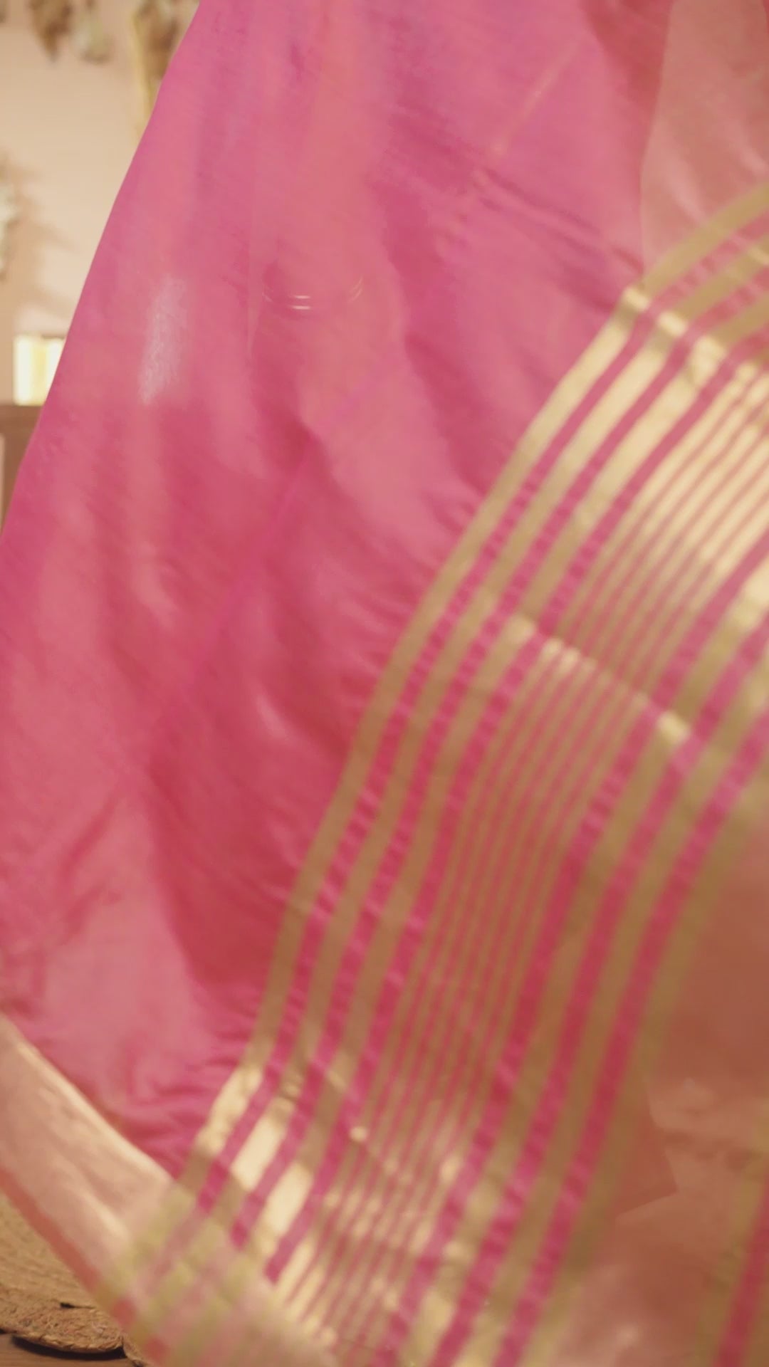 Buy MySilkLove Blossom Pink Handloom Cotton Saree Online