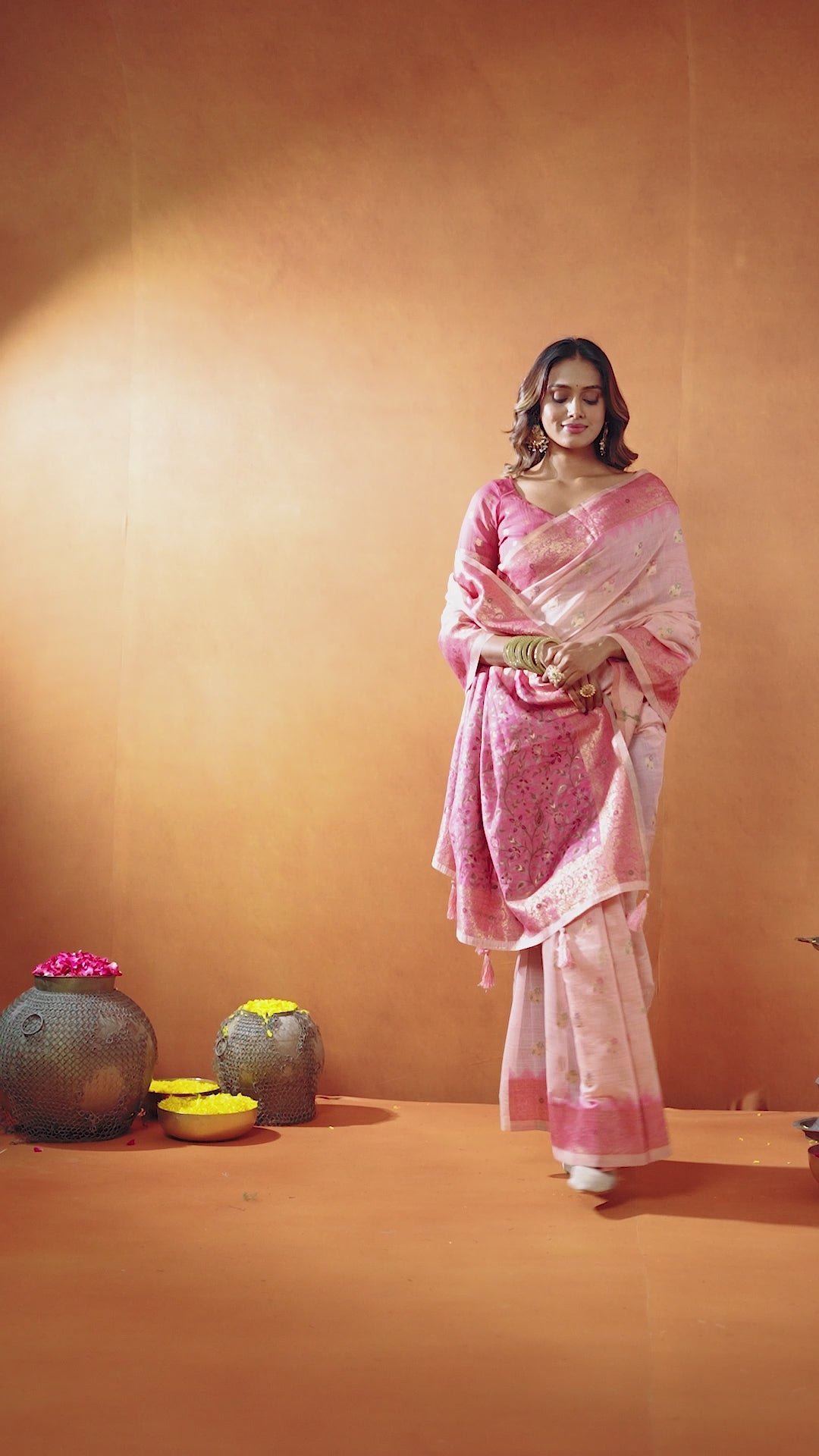 Buy MySilkLove Fuchsia Pink Handloom Cotton Saree Online