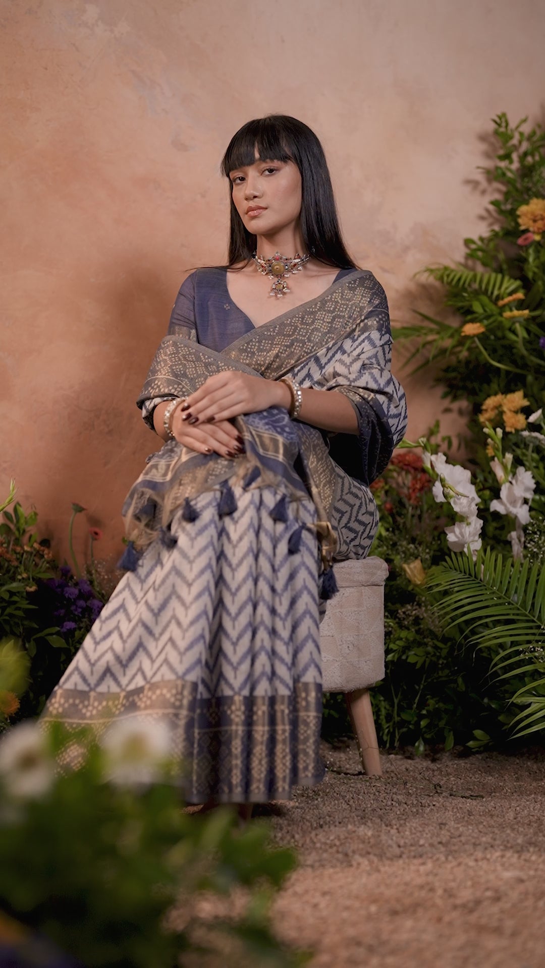 Buy MySilkLove Carolina Blue Cotton Handloom Patola Saree Online