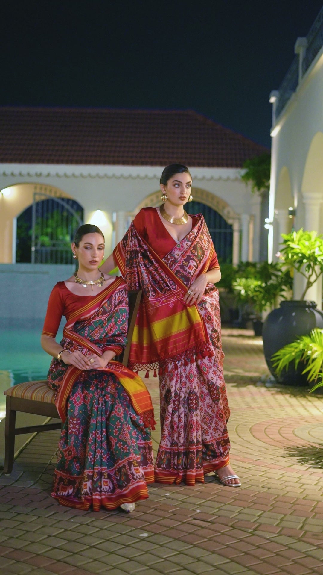 Buy MySilkLove Mantis Green Printed Patola Soft Silk Saree Online