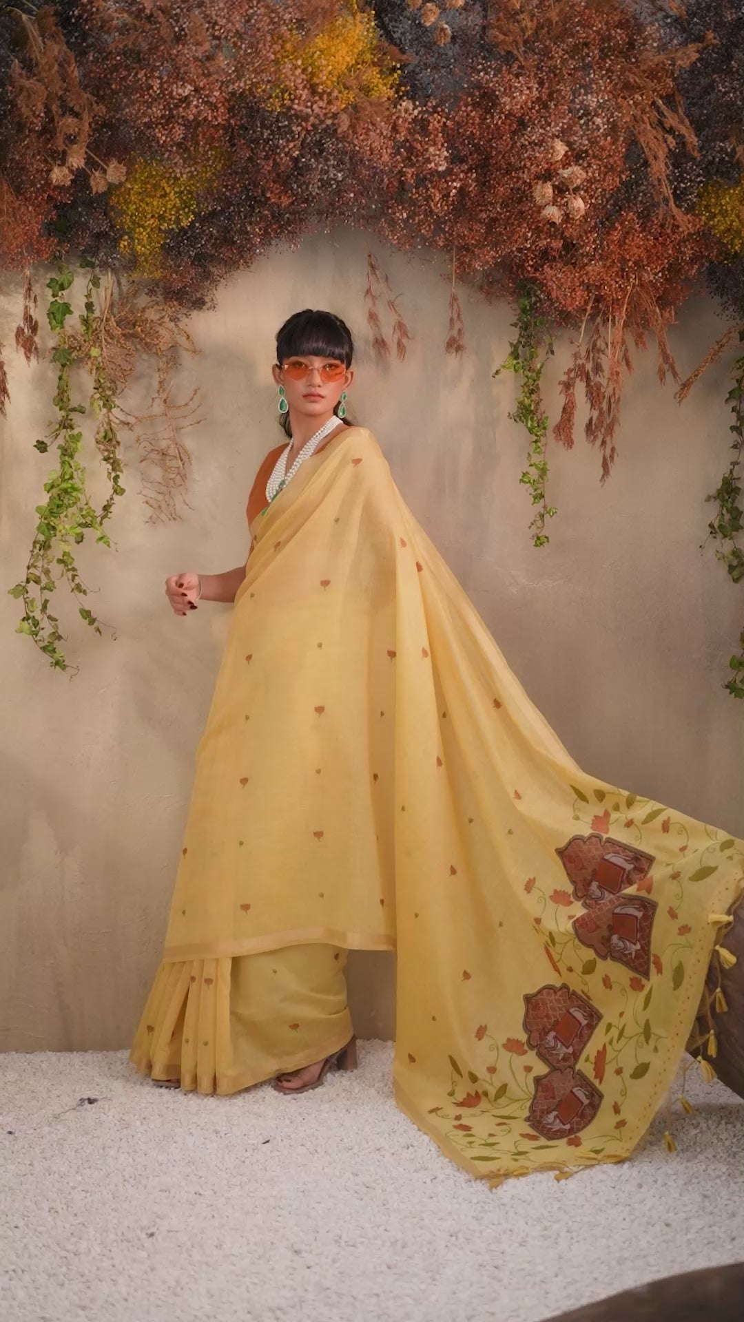 Buy MySilkLove Imperial Yellow Handloom Cotton Saree Online