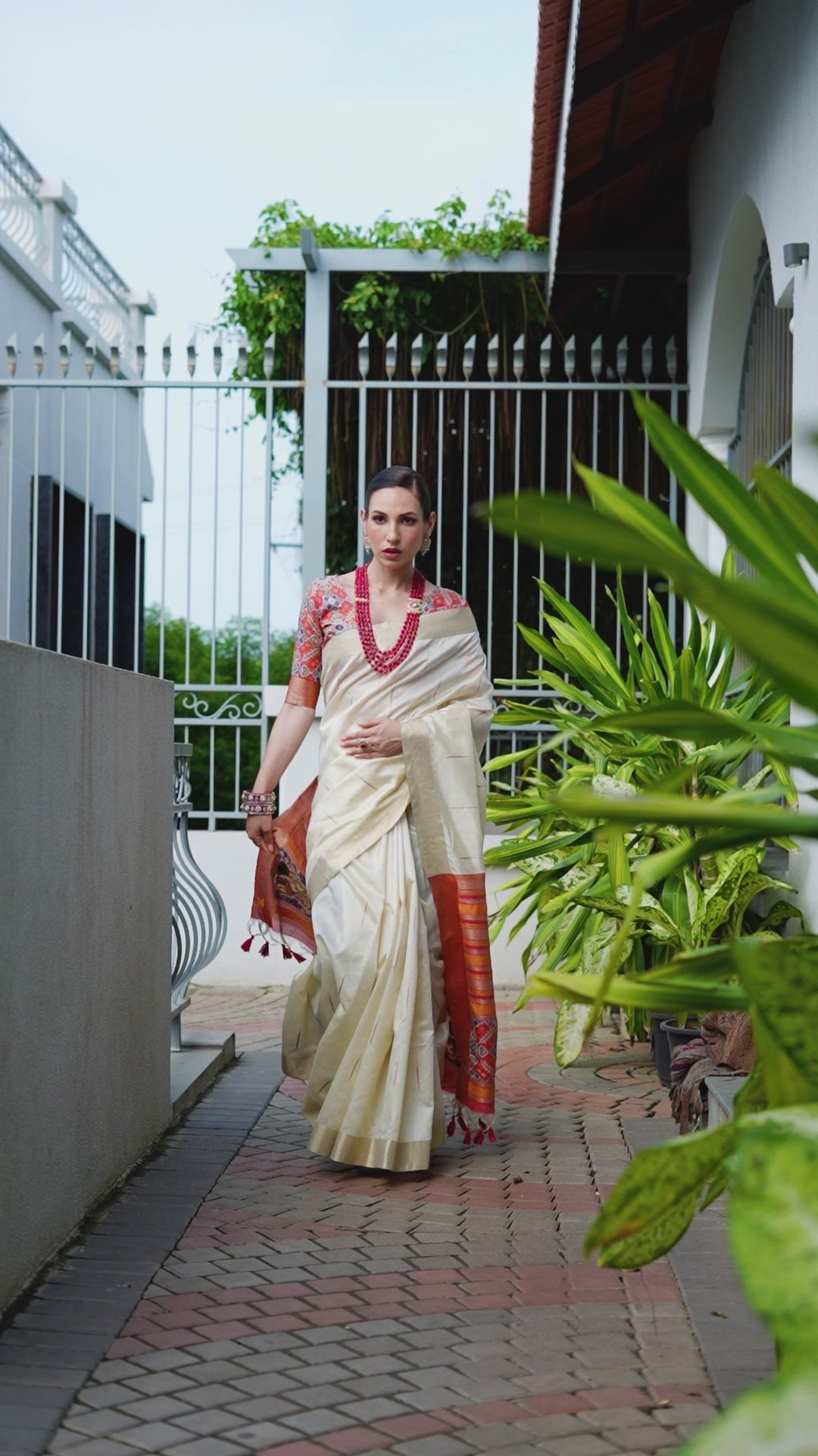 Buy MySilkLove Mellow Yellow Meenakari Woven Patola Saree Online