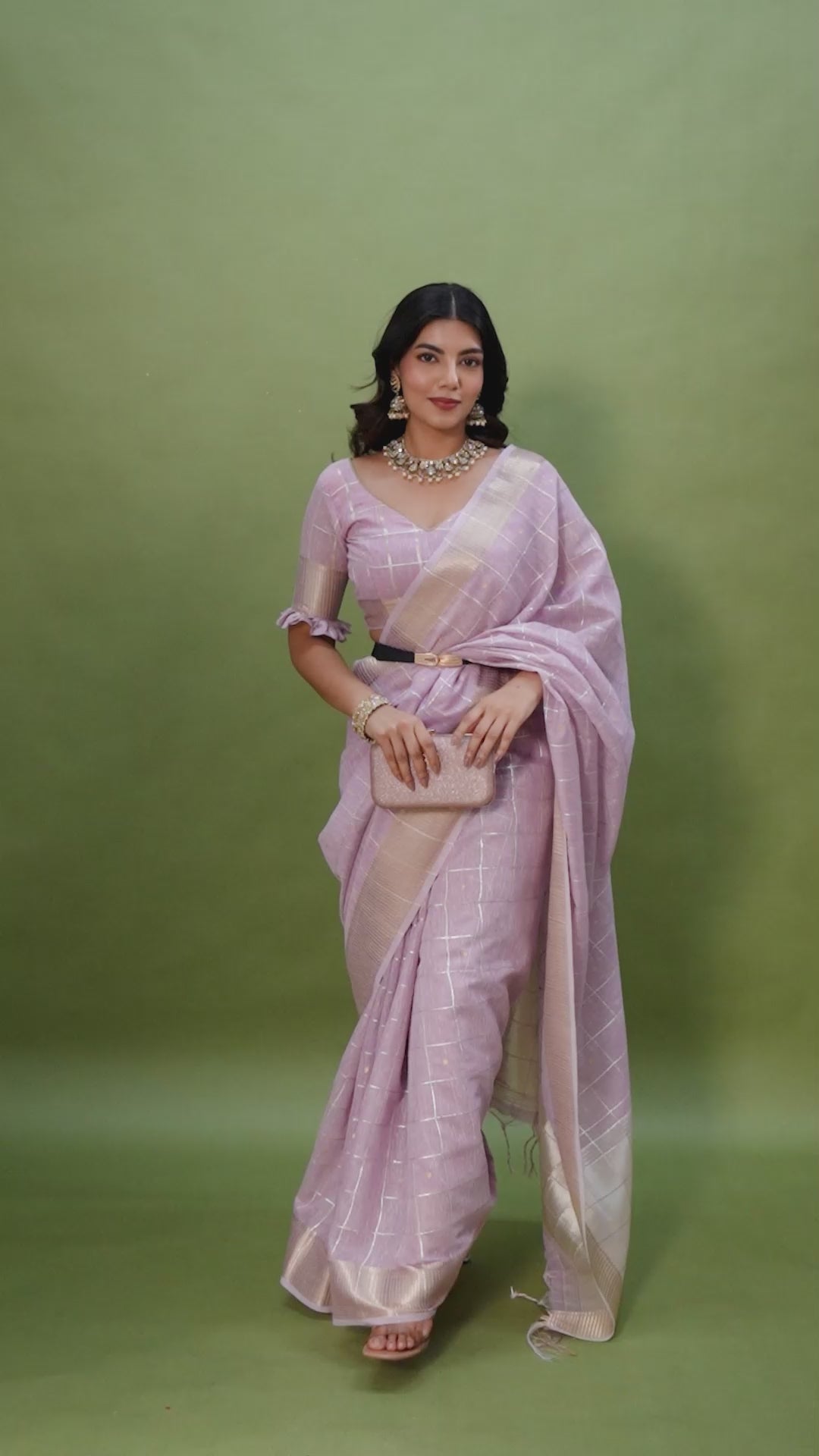 Buy MySilkLove Mauve Purple Woven Tissue Linen Saree Online