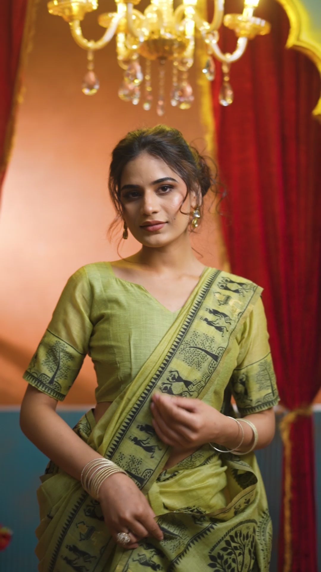 Buy MySilkLove Pista Green Woven Modal Cotton Saree Online