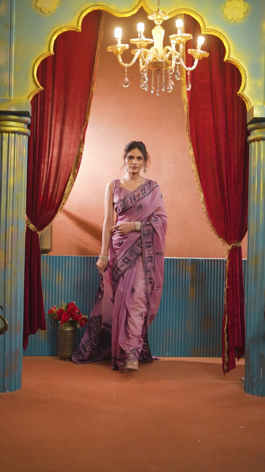 Buy MySilkLove Mauve Purple Woven Modal Cotton Saree Online