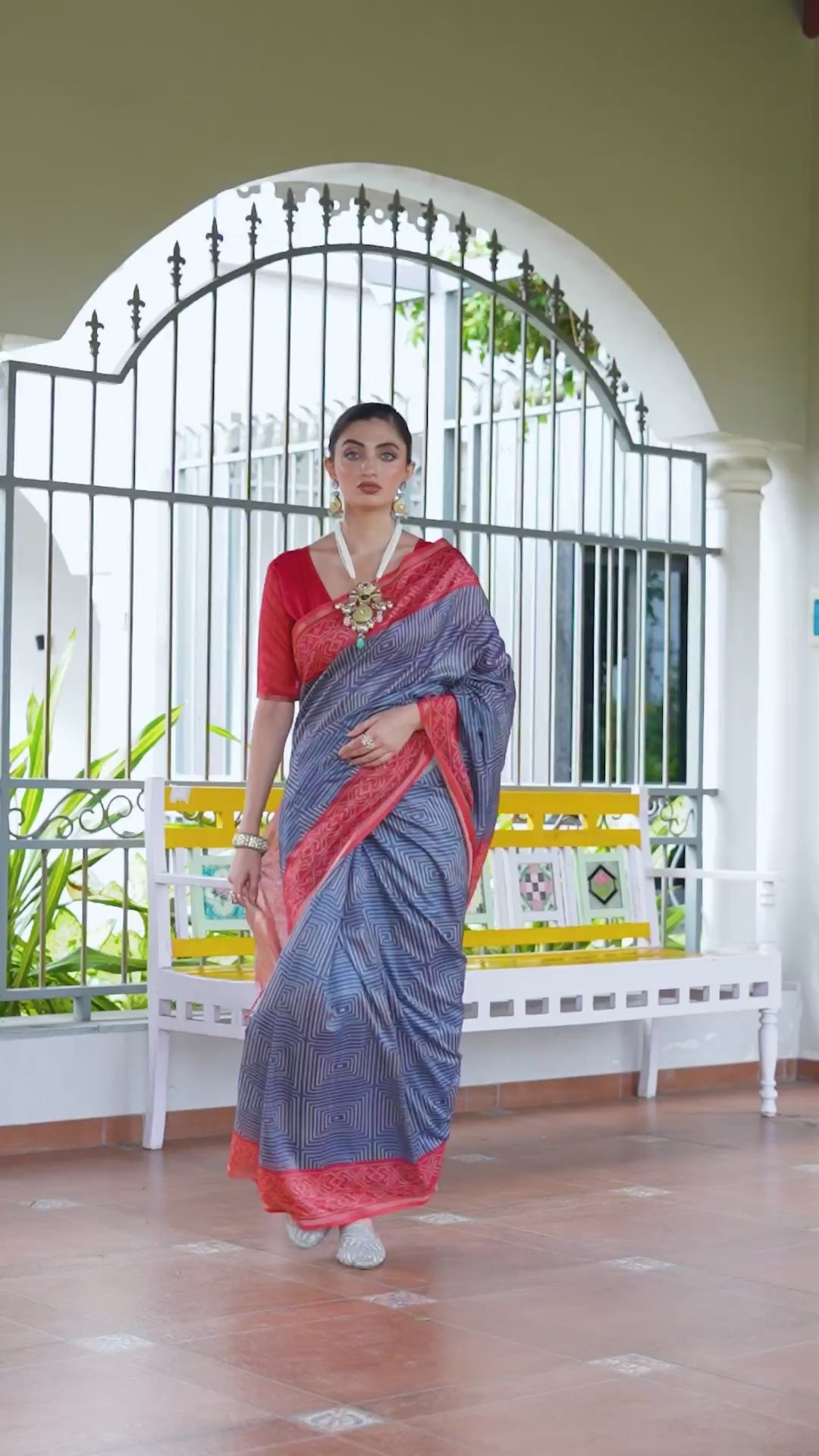 Buy MySilkLove Swamp Green and Pink Printed Tussar Silk Saree Online