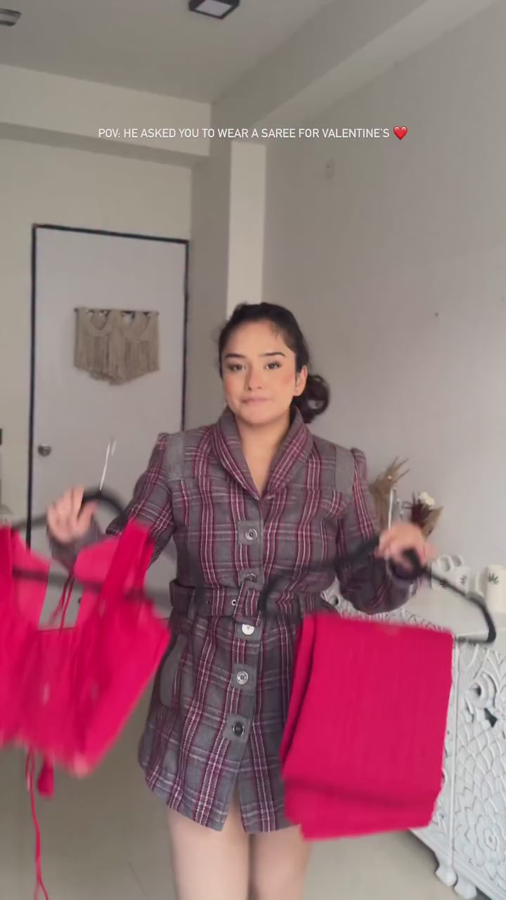 MySilkLove Ruby Red Munga Handloom Cotton Saree