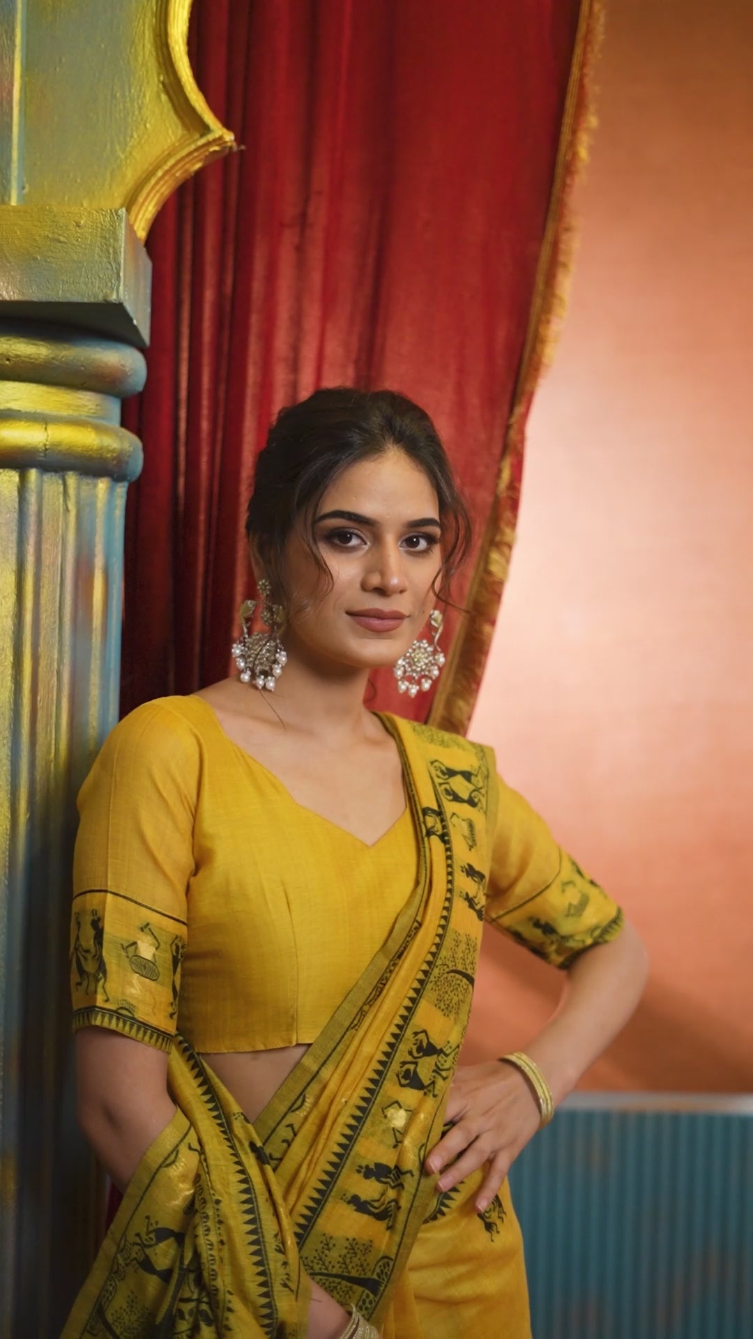 Buy MySilkLove Jonquil Yellow Woven Modal Cotton Saree Online