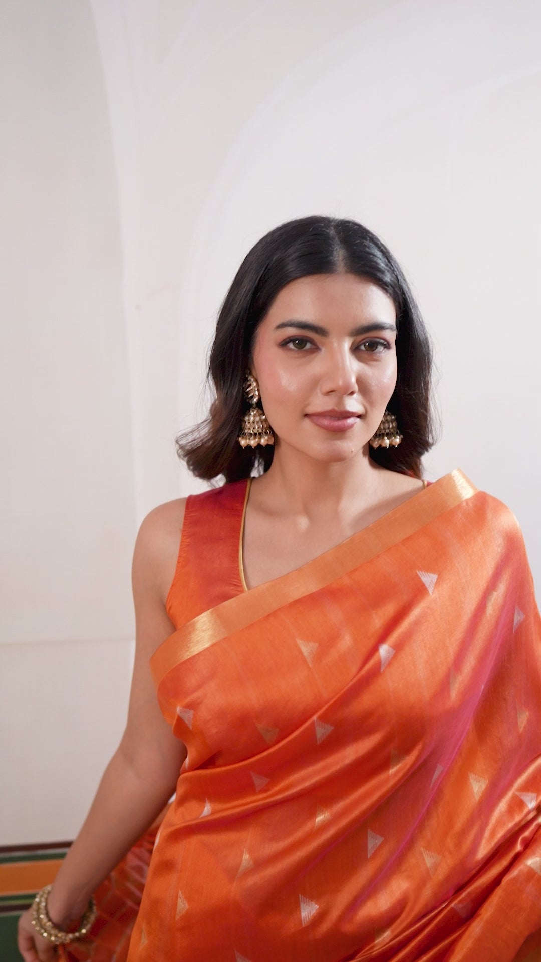 Buy MySilkLove Caramel Orange Tussar Handloom Silk Saree Online