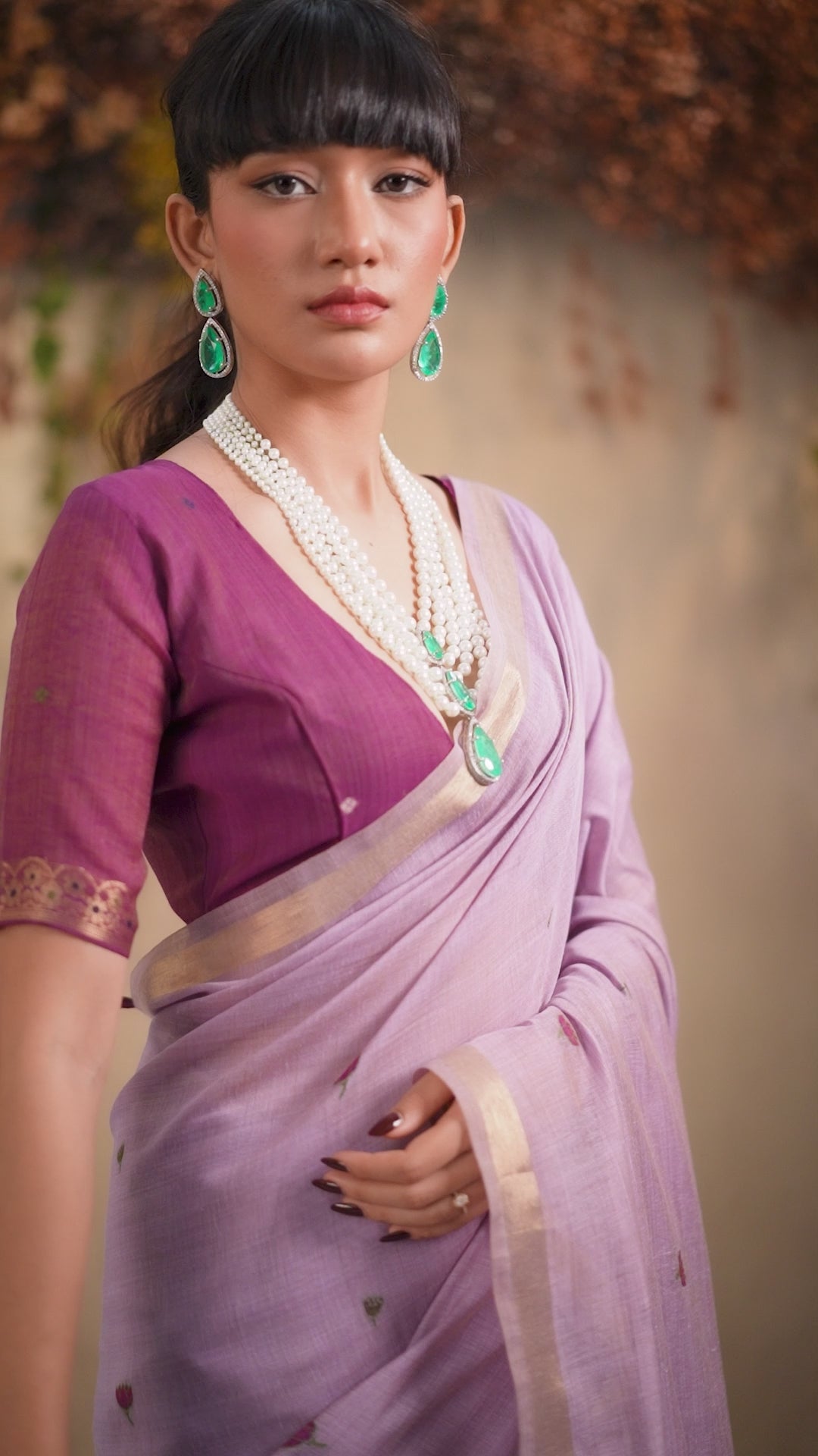 Buy MySilkLove Periwinkle Purple Handloom Cotton Saree Online