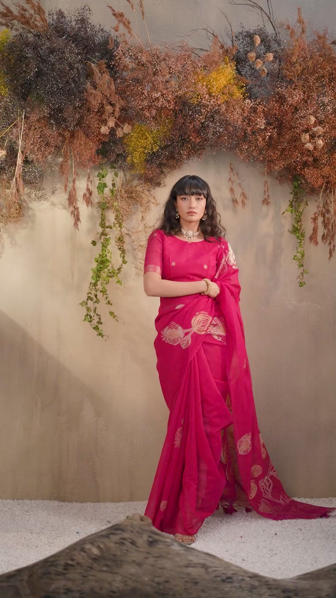 Buy MySilkLove Salmon Pink Munga Handloom Cotton Saree Online