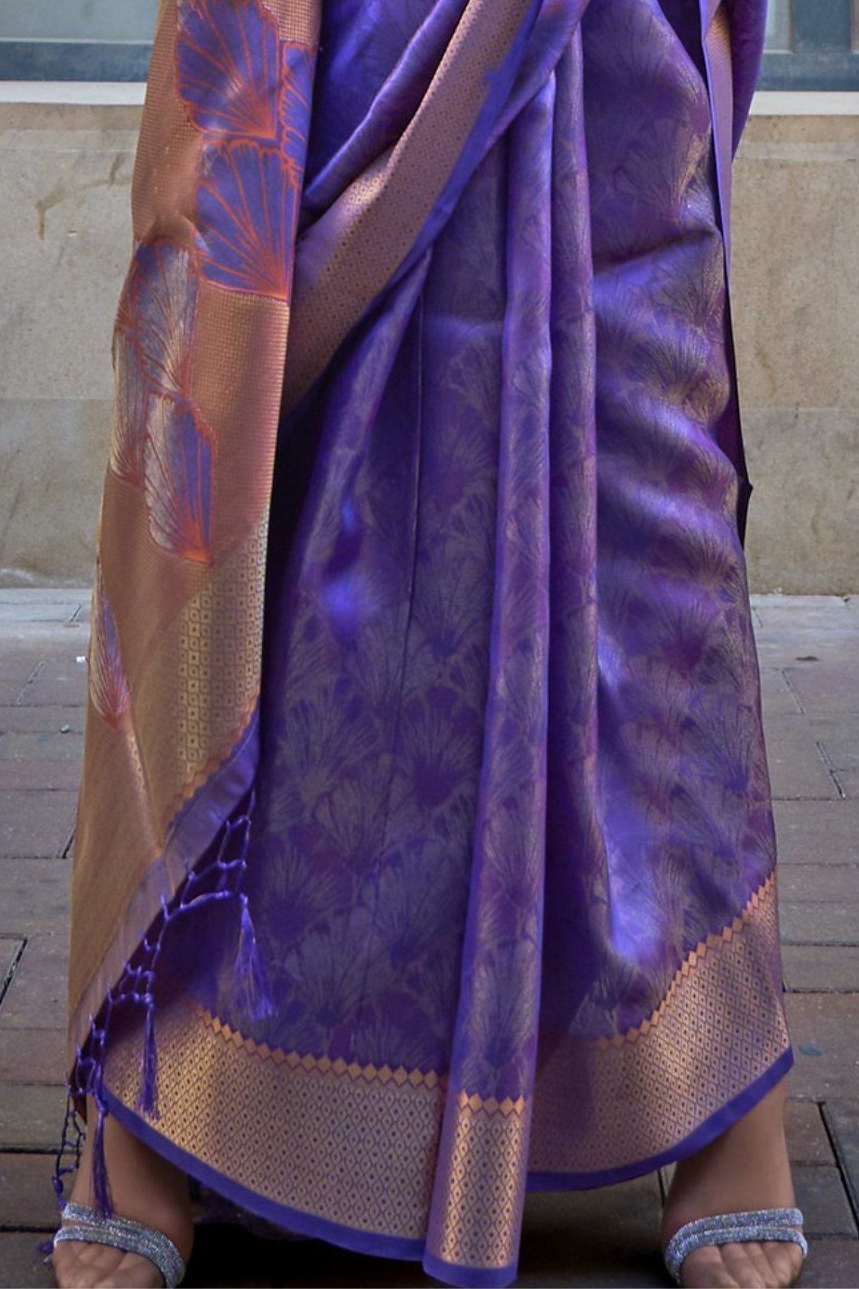 Buy MySilkLove Jacarta Purple Handloom Organza Saree Online