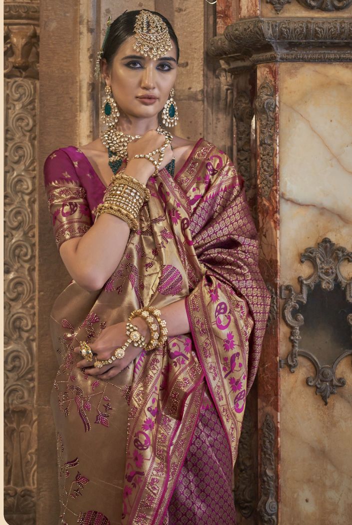 Buy MySilkLove Ferra Purple Woven Patola Silk Saree Online