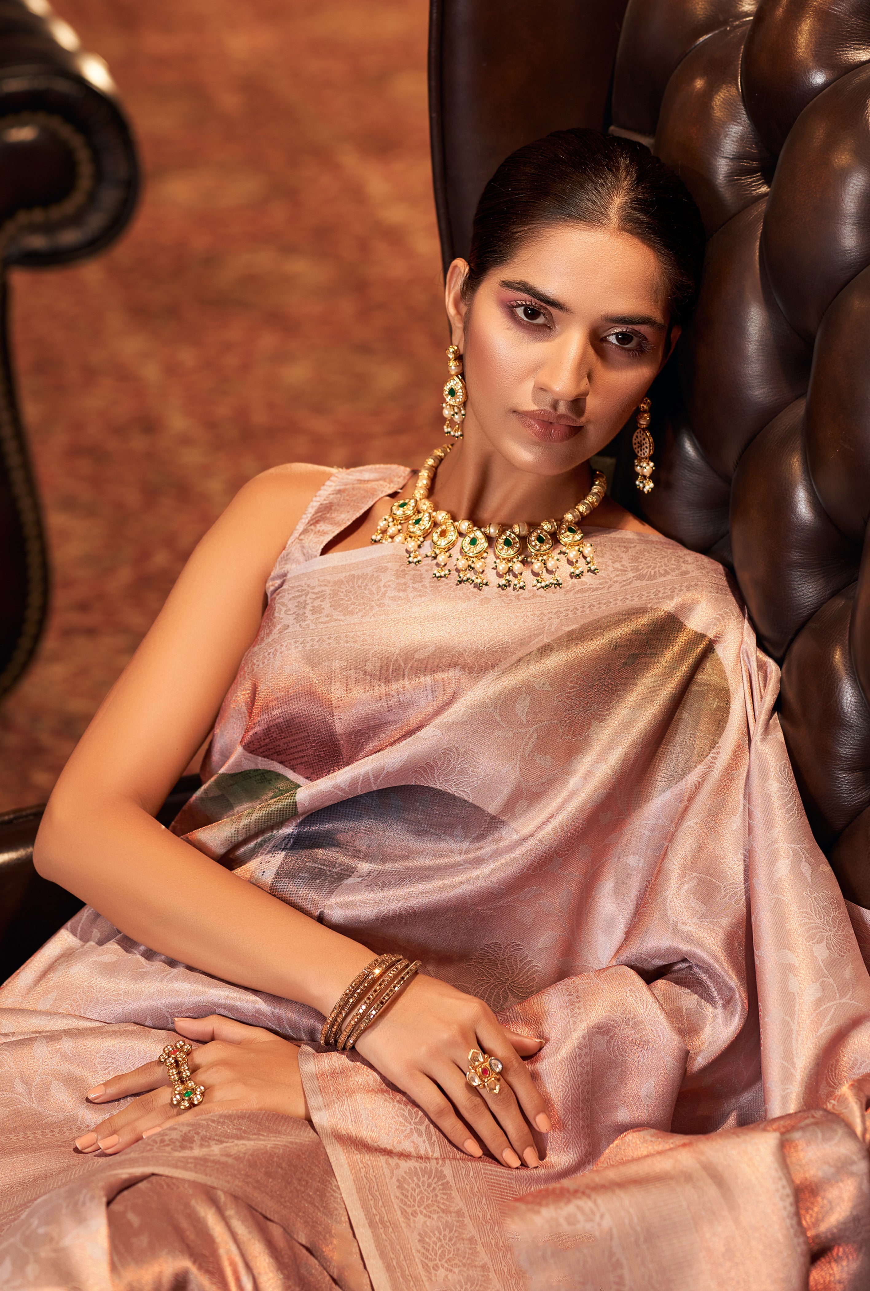 Buy MySilkLove Tapestry Purple Woven Banarasi Silk Saree Online