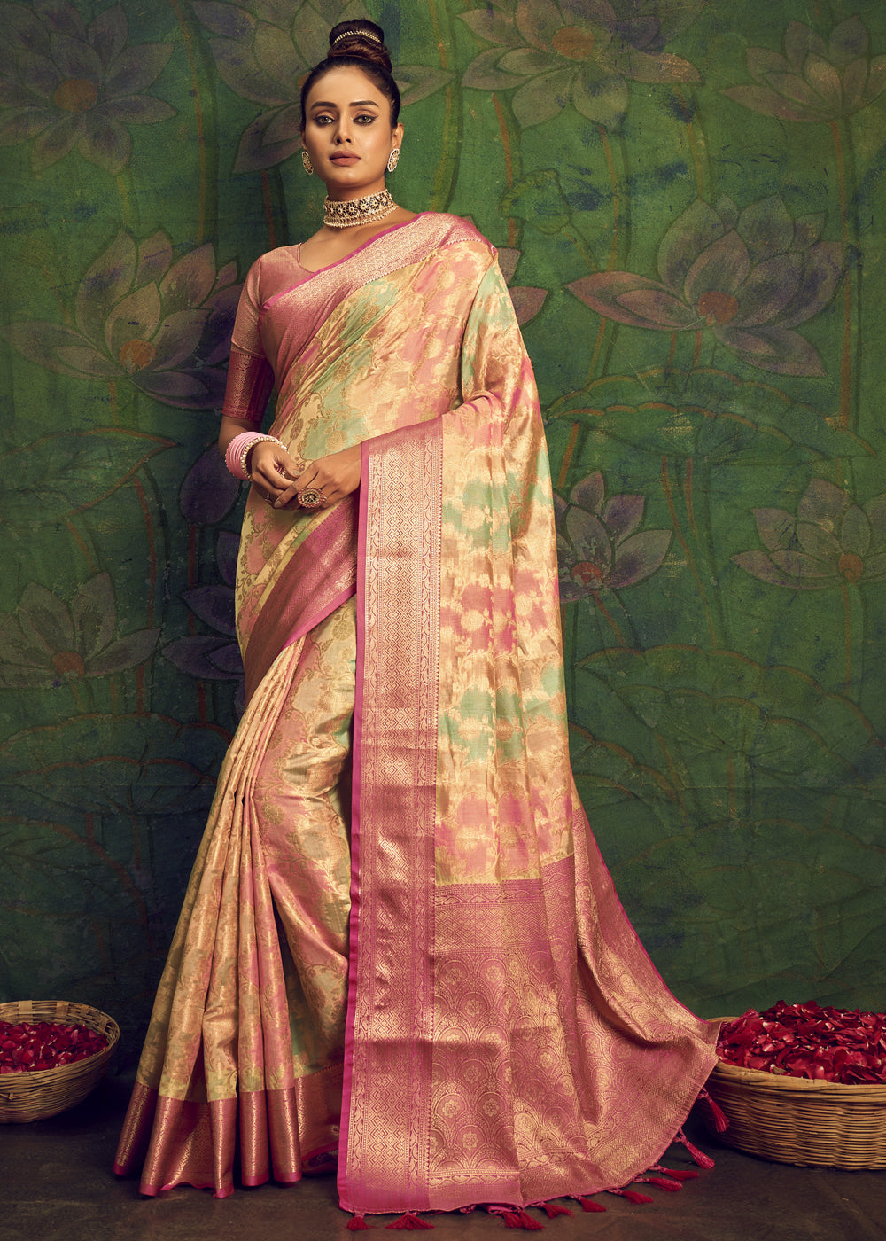 Buy MySilkLove Multicolor Harvest Woven Banarasi Rangkath Silk Saree Online