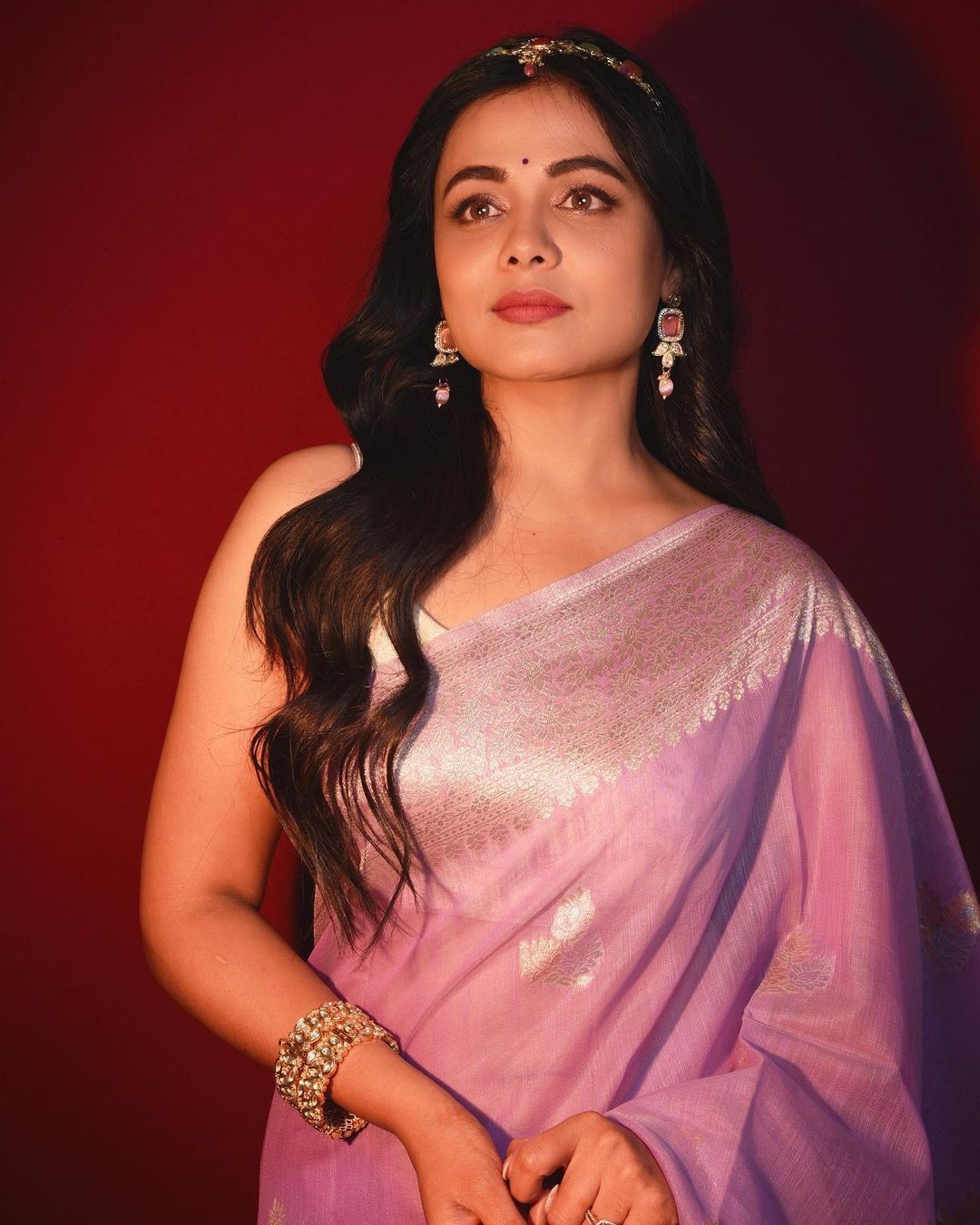 Buy MySilkLove East Side Purple Banarasi Linen Saree Online
