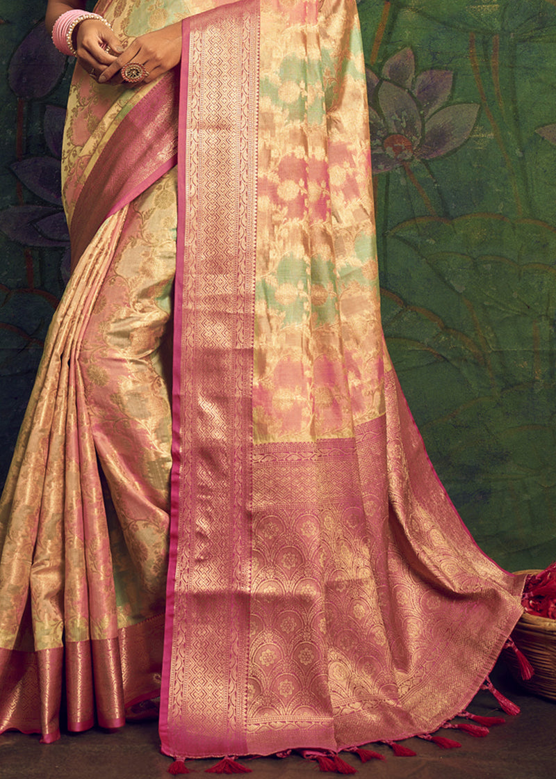 Multicolor Harvest Woven Banarasi Rangkath Silk Saree