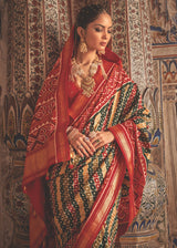 Stiletto Red and Green Patola Silk Saree