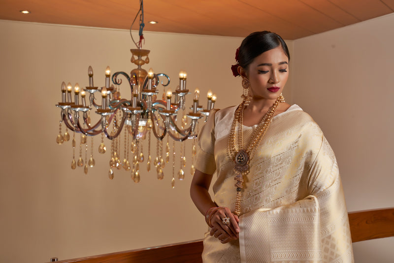 Golden Blush Zari Woven Kanjivaram silk Saree