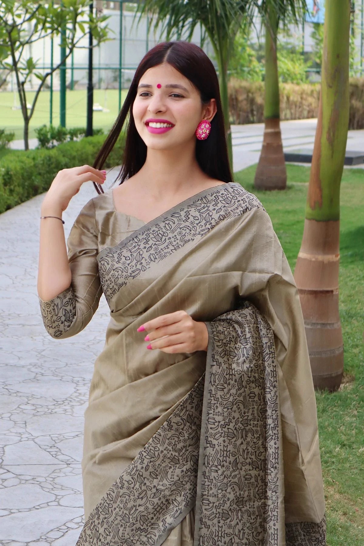 Buy MySilkLove Shadow Brown Banarasi Raw Silk Saree Online