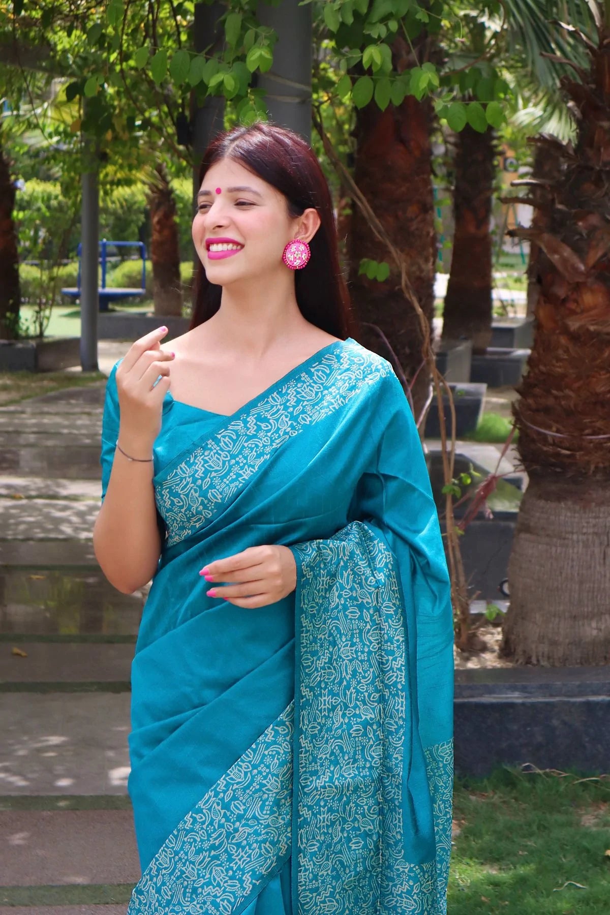 Buy MySilkLove Cerulean Blue Banarasi Raw Silk Saree Online