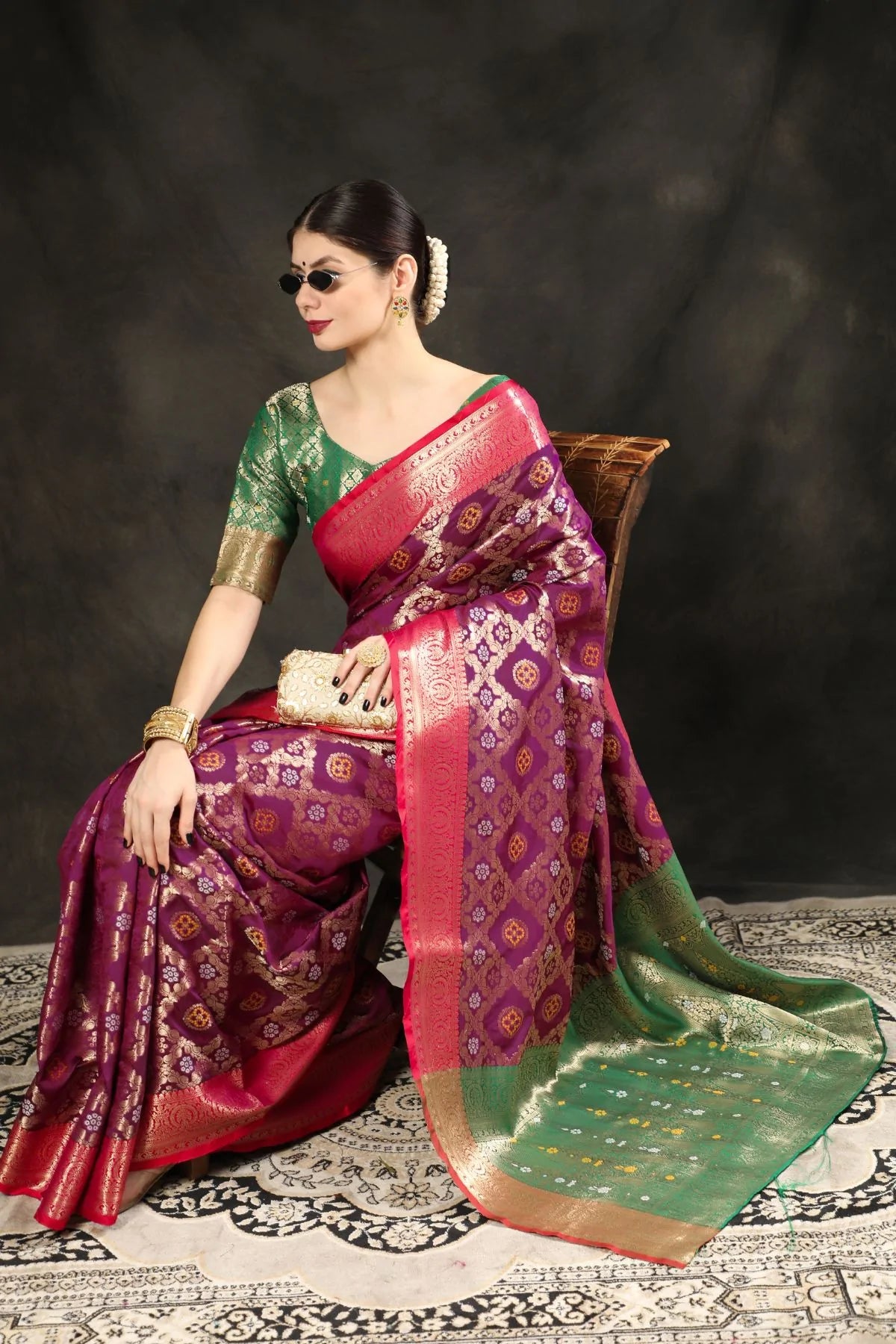 MySilkLove Camelot Purple Woven Banarasi Silk Saree